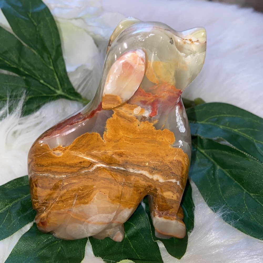 Carved Stone Dog Statue Figurine Collectible Decor - Picture 8 of 17